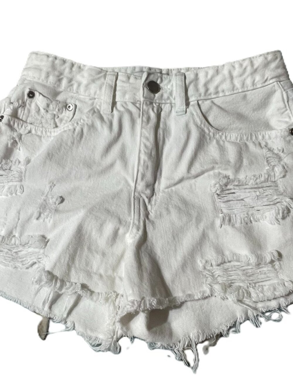 Distressed White JBD Denim Shorts, Size Small, 100% Cotton